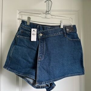 Express Dark Blue Denim Skorts
